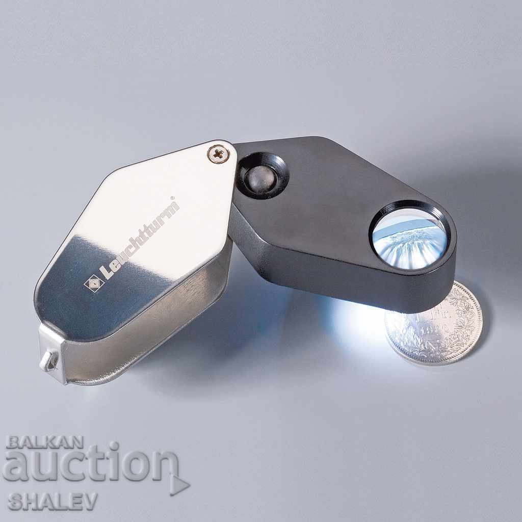 Lupă de mărire "Leuchtturm" LED 10x - cu lumină (1499)