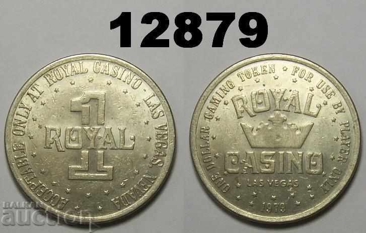 Royal Casino 1979 Las Vegas 1 dollar token Голям жетон