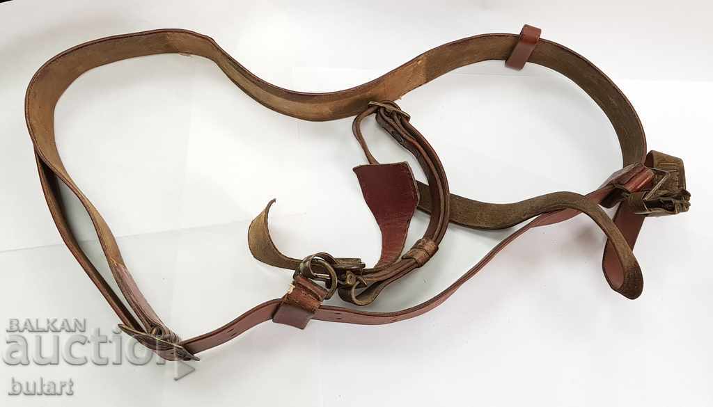 OLD BULGARIAN LEATHER OFFICER BELT OFFICIAL BELT with price 220.00 BGN | € 112.48