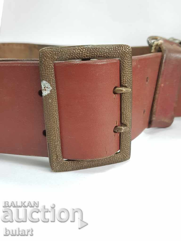 Auction  OLD BULGARIAN LEATHER OFFICER BELT OFFICIAL BELT