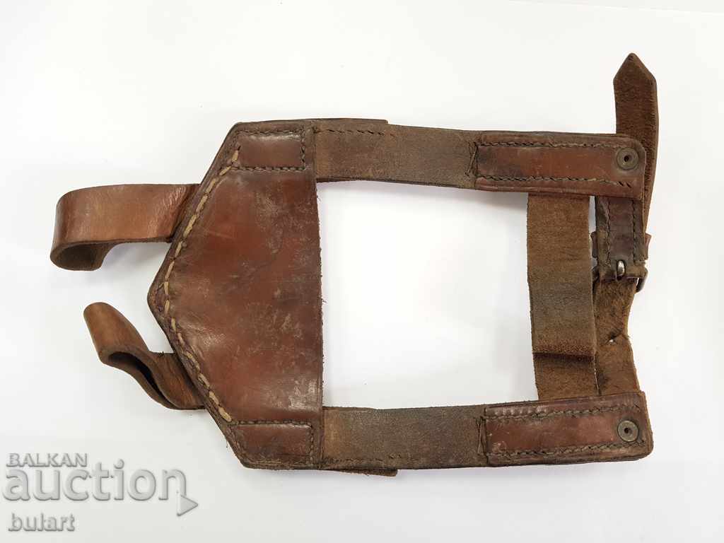 OLD LEATHER TRENCH SHOVEL CARRYER HOLDER SHADOW COVER with price 200.00 BGN | € 102.26