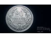 Монета - Унгария, 20 филера 1908 година