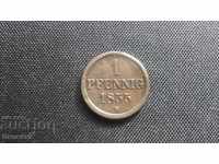 1 pfennig 1855 '' B '' Braunschweig Germany Excl. Σπάνιος