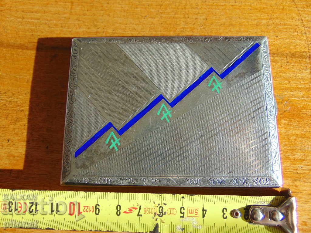 Silver Plated Tobacco Enamel 1st Army Artillery Regiment - 7 Silver Plated Tobacco Enamel 1st Army Artillery Regiment - 7