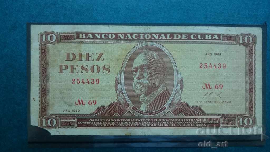Bancnotă 10 pesos 1969
