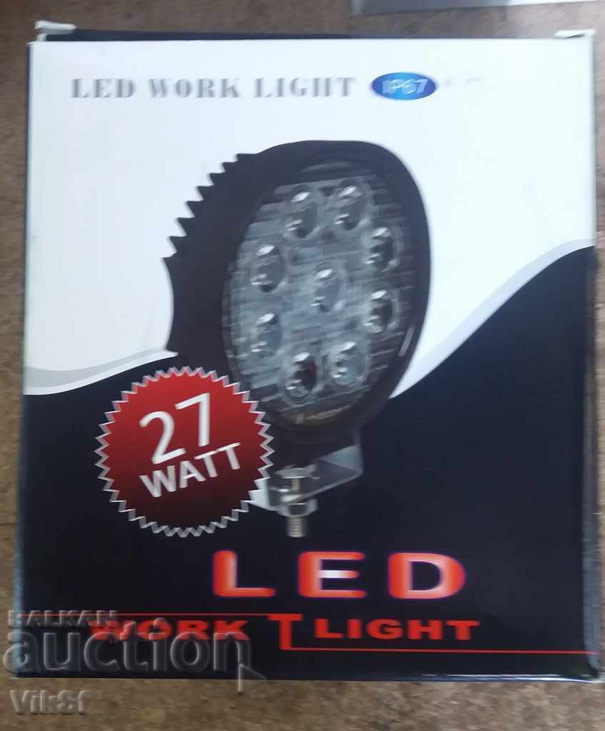 27 W LED light, 10-30V cars, trucks, tractors, boats, off-road