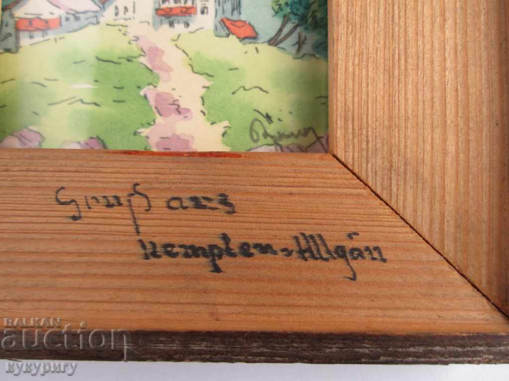 Auction Old small drawing watercolor landscape painting signed Auction Old small drawing watercolor landscape painting signed