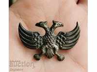 Greek Silver Badge Brooch Double Headed Eagle
