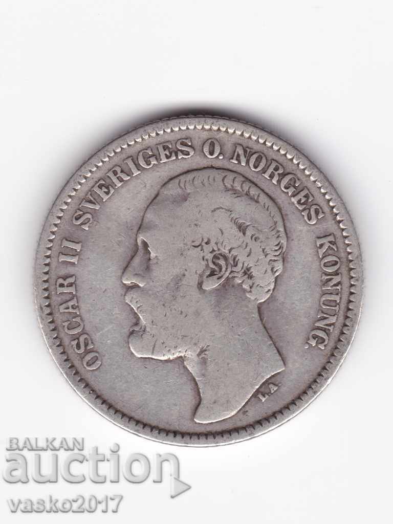 2 Kronor -1877 Suedia