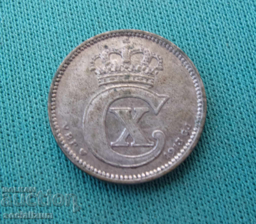 Danemarca 25 Ore 1913 (h) VBP; GJ Rare UNC cu preț € 10.23 | 20.01 BGN