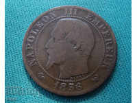 France 5 Santim 1856 W Rare Coin