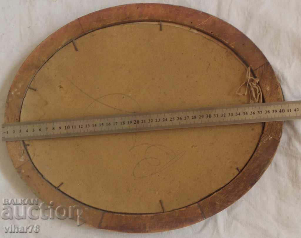 Old large photo in a wooden frame - 6