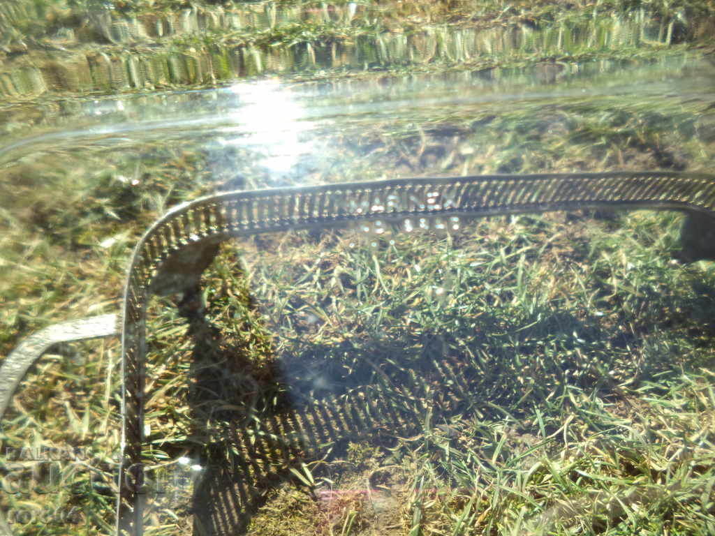 BEAUTIFUL OLD BRAZIL GLASS BASE WITH METAL BASE - 5 BEAUTIFUL OLD BRAZIL GLASS BASE WITH METAL BASE - 5