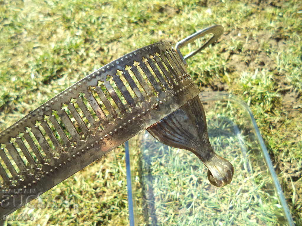 BEAUTIFUL OLD BRAZIL GLASS BASE WITH METAL BASE - 7 BEAUTIFUL OLD BRAZIL GLASS BASE WITH METAL BASE - 7