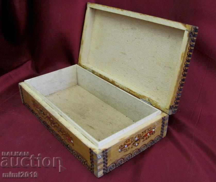 Auction  30s Wooden Jewelry Box handmade