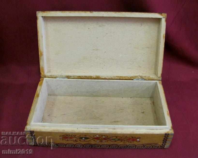 30s Wooden Jewelry Box handmade - 5