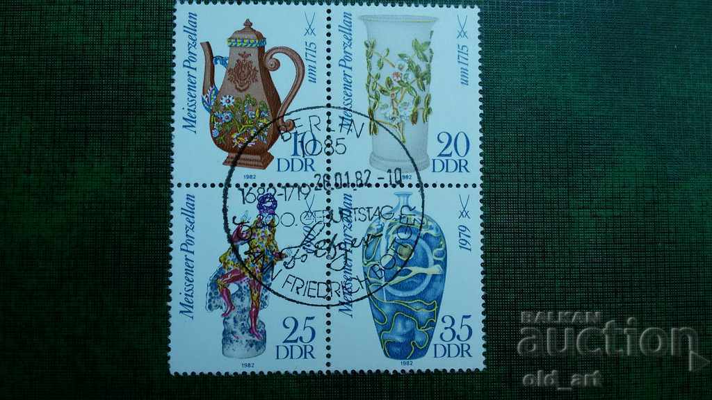 Postage stamps - GDR, 1982, Meissen porcelain