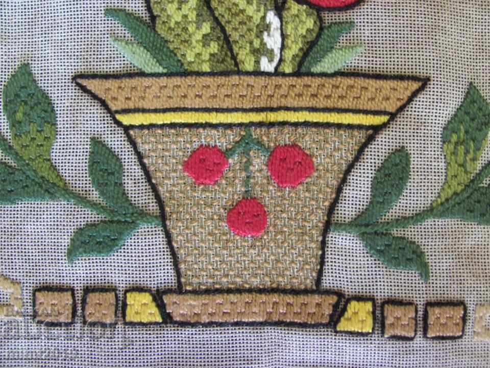 Delivery of 19th Century Hand Embroidery Panel, Cotton Tapestry Delivery of 19th Century Hand Embroidery Panel, Cotton Tapestry