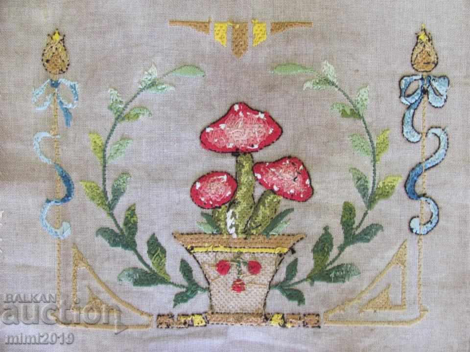 19th Century Hand Embroidery Panel, Cotton Tapestry - 6 19th Century Hand Embroidery Panel, Cotton Tapestry - 6