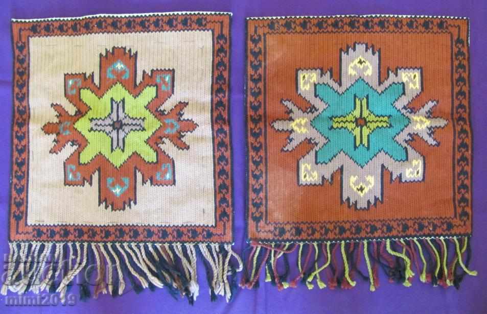 19th century Hand embroidered 2 pcs. Canteens