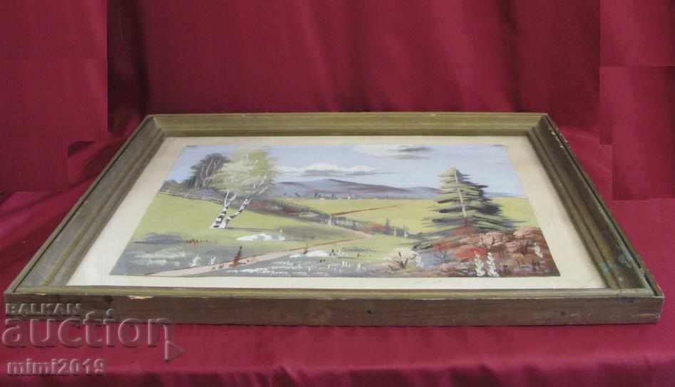 Old Painting oil on cardboard Signed Totev - 6 Old Painting oil on cardboard Signed Totev - 6