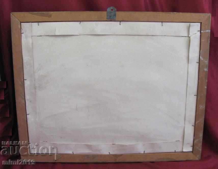 Old Painting oil on cardboard Signed Totev - 7 Old Painting oil on cardboard Signed Totev - 7