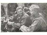 Old photo - German soldiers at lunch