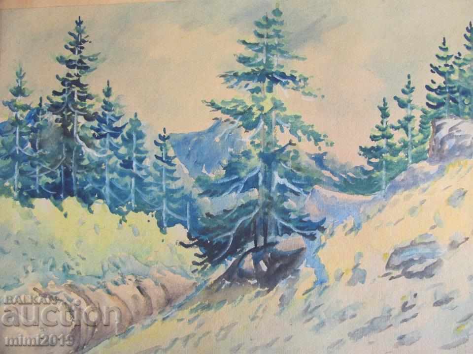 Auction  Very Old Watercolor Signed