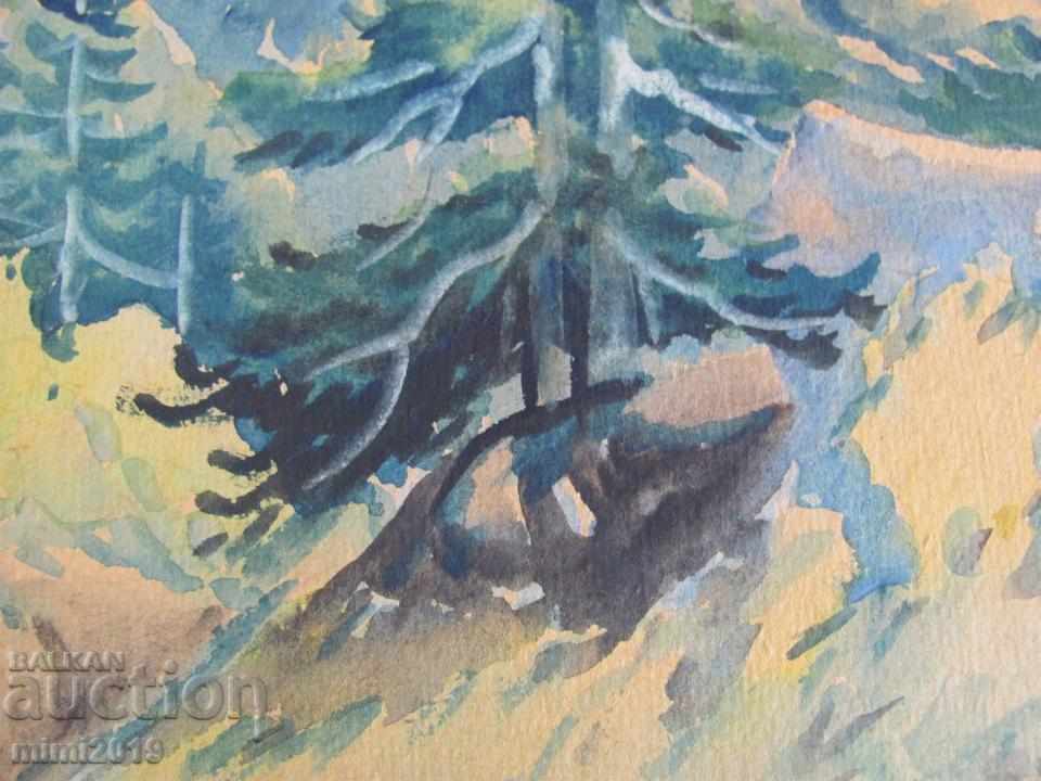 Very Old Watercolor Signed - 5