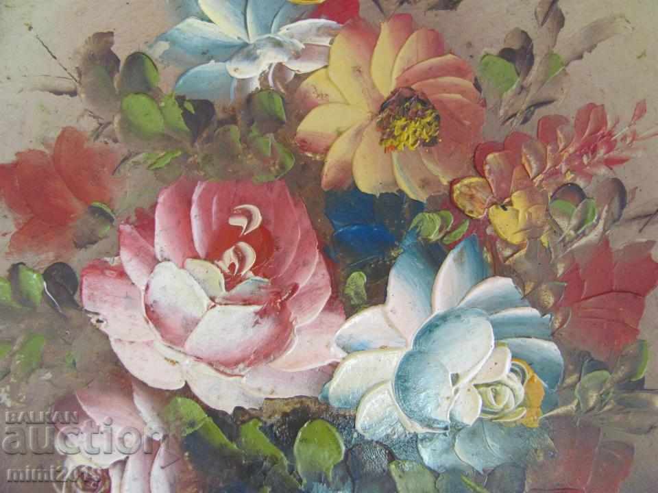 Delivery of Old Painting Vase with Flowers oil on cardboard Delivery of Old Painting Vase with Flowers oil on cardboard