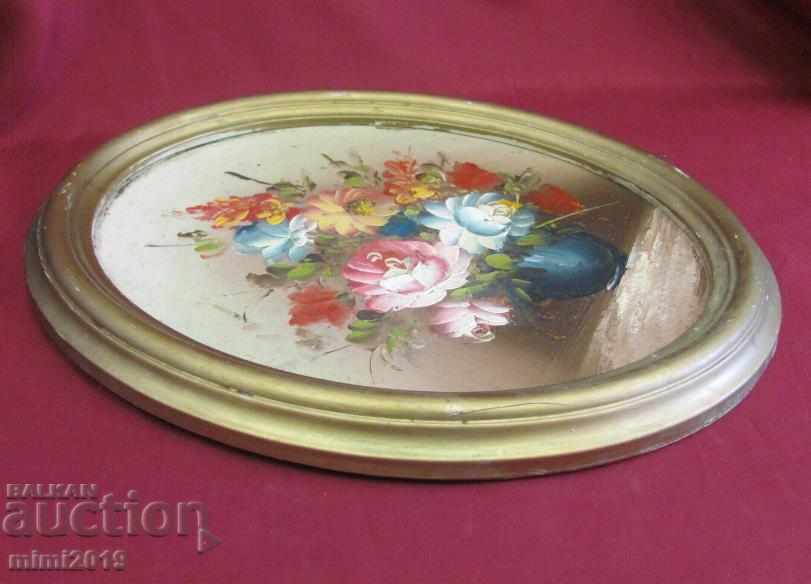 Old Painting Vase with Flowers oil on cardboard - 5 Old Painting Vase with Flowers oil on cardboard - 5