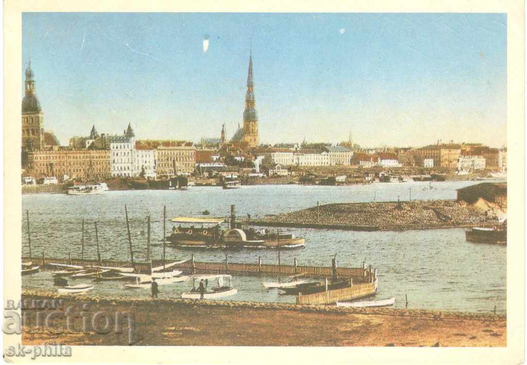 Carte poștală veche - Ediție nouă - Riga, Vedere generală