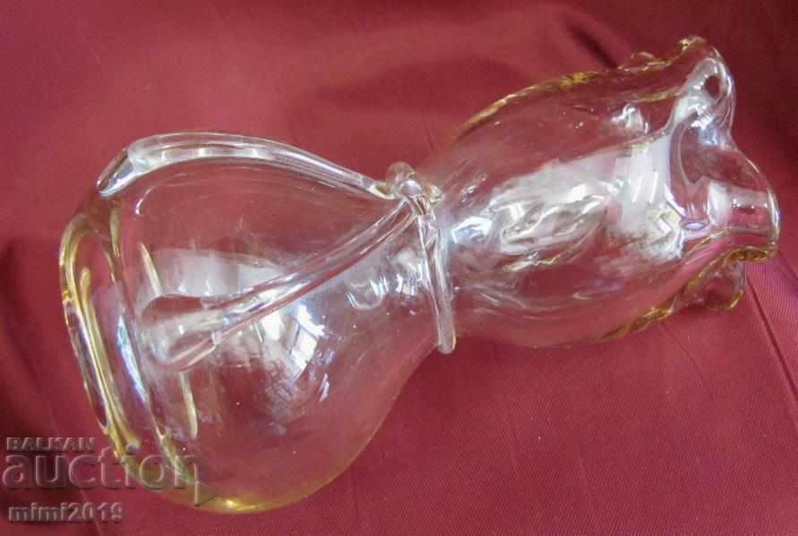 30s Art Deco Hand Grinded Crystal Vase - 6 30s Art Deco Hand Grinded Crystal Vase - 6