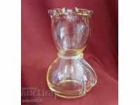 30s Art Deco Hand Grinded Crystal Vase