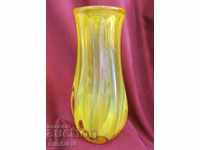 30s Art Deco Hand Grinded Crystal Vase
