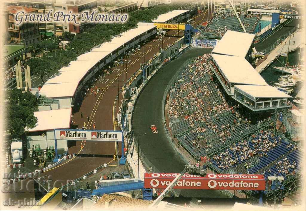 Old Postcard - Monaco Formula One Track