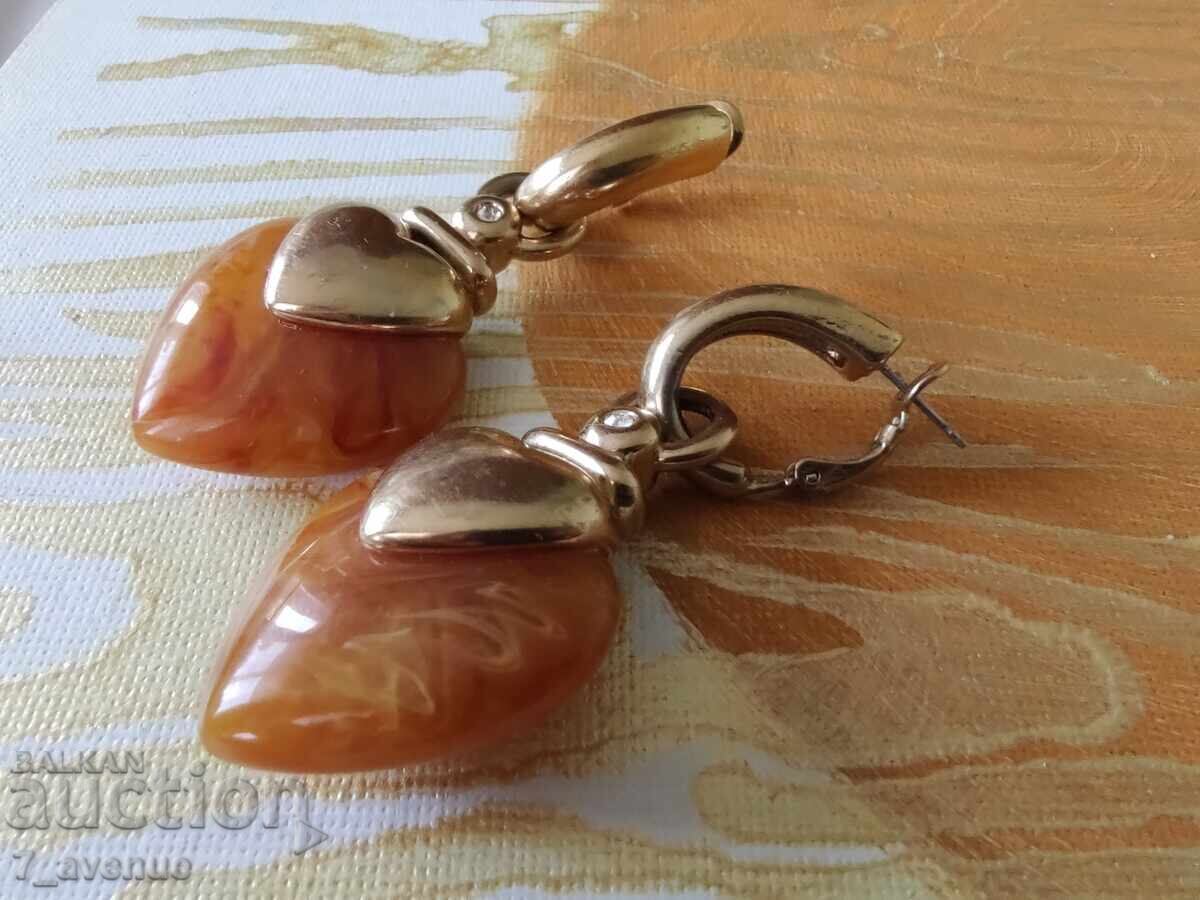 Auction  Catalin Earrings, Heart, Long, 1.05.2025