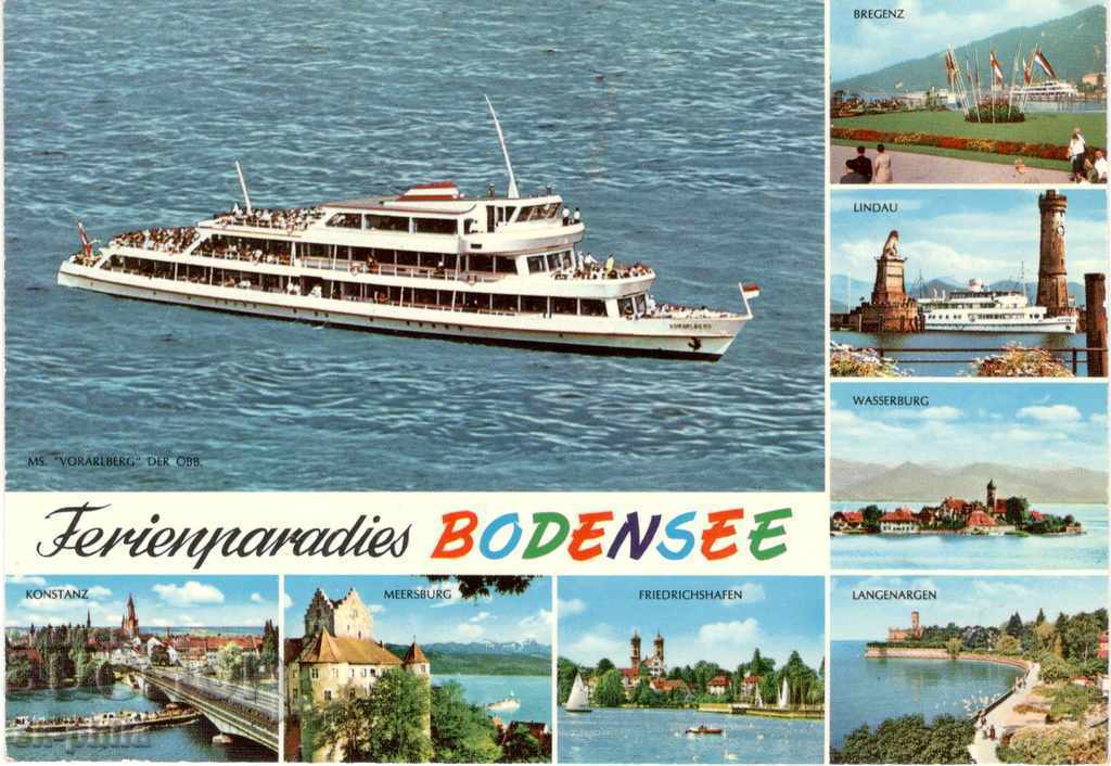 Old postcard - Bodensee, Cruise ship