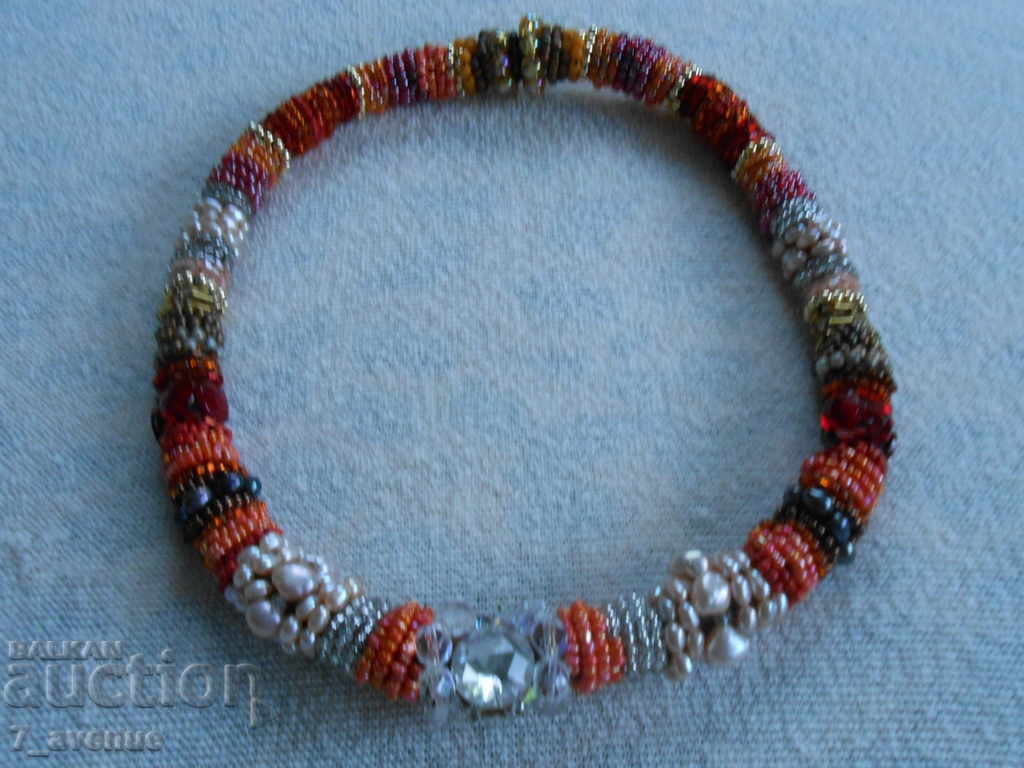 Ethno necklace, for costume, without buckles, handmade from super level - 5