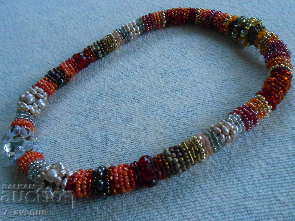 Ethno necklace, for costume, without buckles, handmade from super level - 6