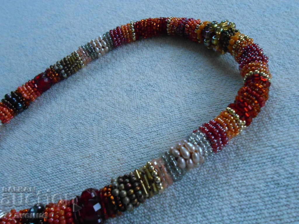 Ethno necklace, for costume, without buckles, handmade from super level - 7