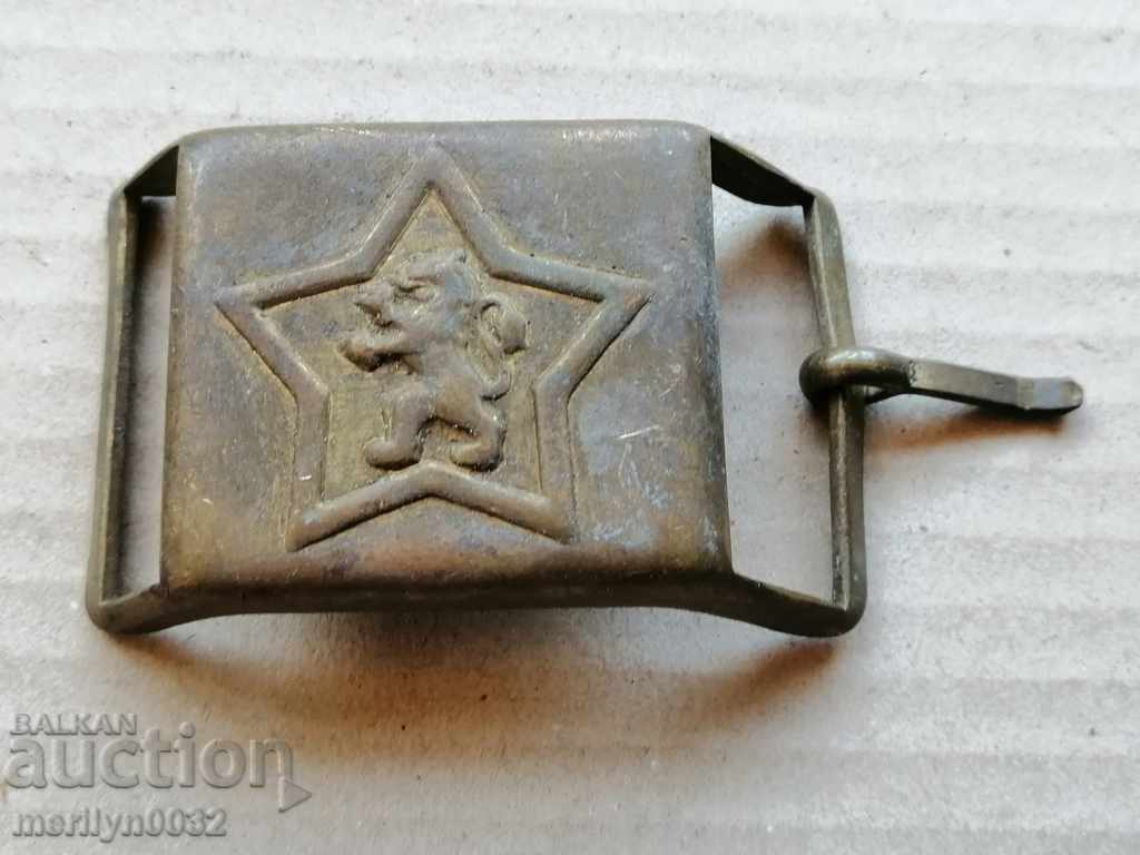 Χάλκινη σοσιαλιστική πόρπη ζώνης στρατιώτη - 7