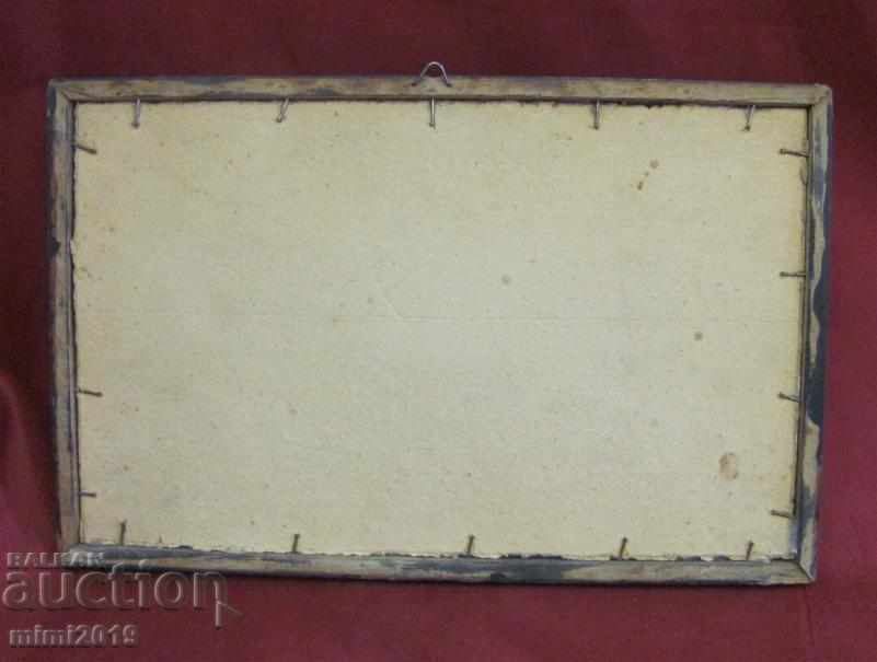 Delivery of 19th Century Wooden Frame Chromolithography Rare Delivery of 19th Century Wooden Frame Chromolithography Rare