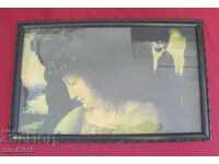 Rama de lemn din secolul al XIX-lea Cromolitografie Rară