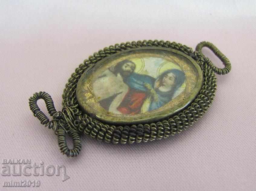 Auction 19th Century Gold Plated Breastplate Icon, Pendant Auction 19th Century Gold Plated Breastplate Icon, Pendant