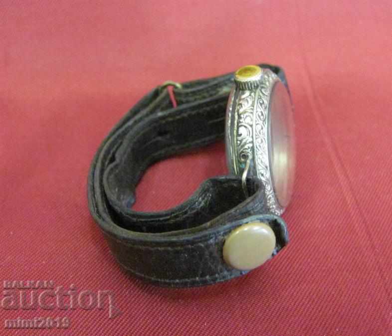 19th Century Watch Case Elgin Tivoli Gold Plated Leather Strap - 7 19th Century Watch Case Elgin Tivoli Gold Plated Leather Strap - 7