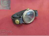 Curea de ceas din piele placută cu aur Elgin Tivoli din secolul al XIX-lea