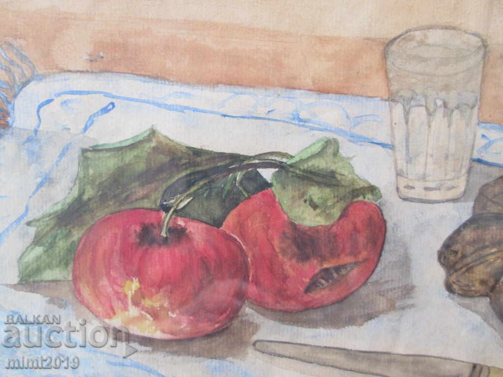 Delivery of 1948 old painting, watercolor, signed Delivery of 1948 old painting, watercolor, signed