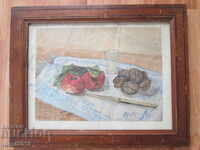 1948 old painting, watercolor, signed