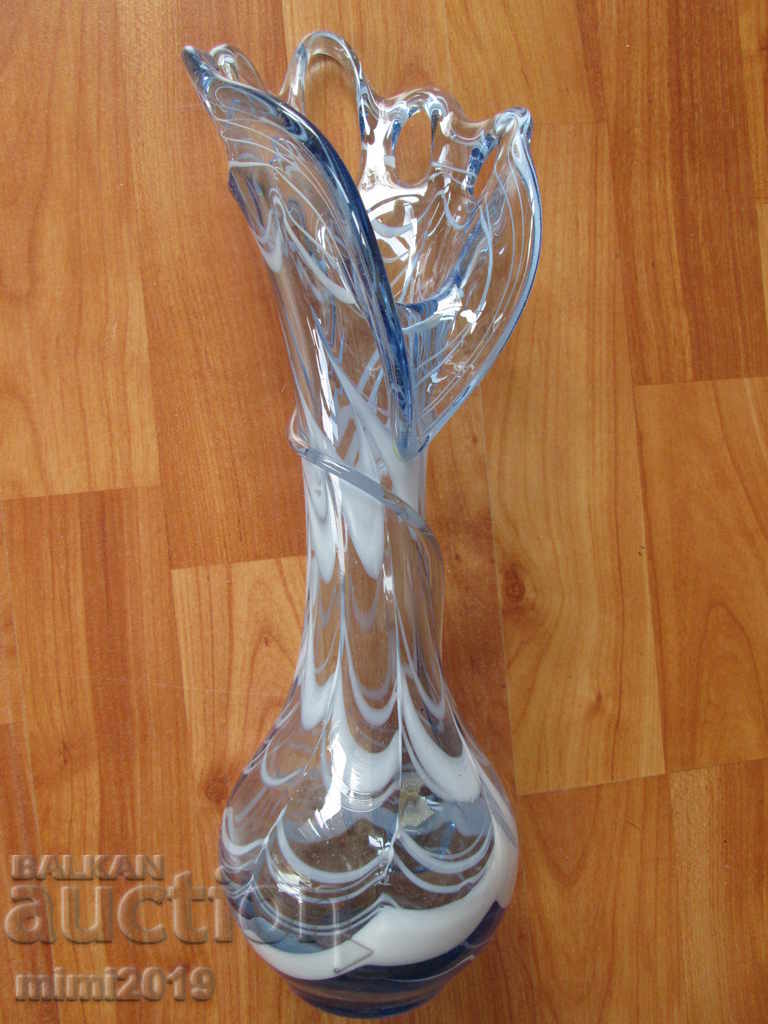 Old crystal vase, handmade - 5 Old crystal vase, handmade - 5